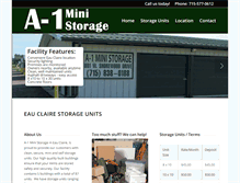 Tablet Screenshot of a-1ministorageeauclaire.com